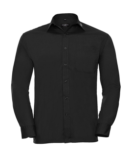 EASY-CARE Langarm Hemd Palmenzweig® schwarz
