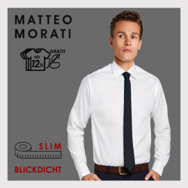 Matteo Morati® SlimLine Hemd, Fb.weiß Langarm...