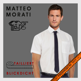 Matteo Morati® Hemd - Tailliert, Fb.weiß Kurzam...